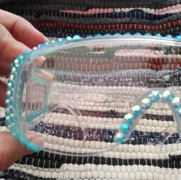 Protective Fashion Clear Blinged Safety Glasses - Picture 5 of 9
